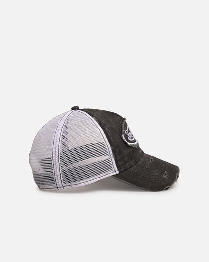 Von Dutch Destroyed Twill Trucker Snapback Washed Black