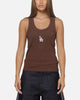Majestic Athletic Women's Los Angeles Dodgers Rib Logo Tank Dark Chocolate