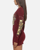 Ed Hardy Women's Divine Long Sleeve Dress Burgundy
