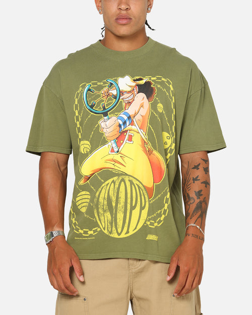 73Studio X One Piece Usopp Vintage T-Shirt Military Green