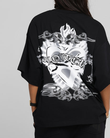 Loiter Hearts T-Shirt Black
