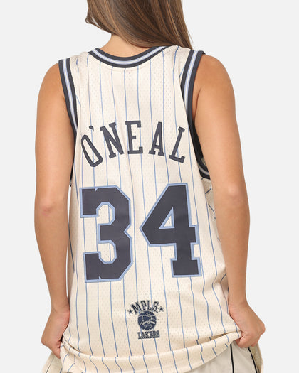 Mitchell & Ness Los Angeles Lakers Shaquille O'Neal #34 Playoff Energy Swingman Jersey Off White