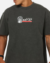 Key Street Wheels T-Shirt Black Wash