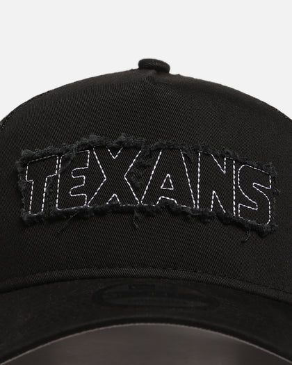New Era Houston Texans 'Distressed' 9FORTY A-Frame Trucker Snapback Black/White