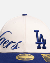 New Era Los Angeles Dodgers 'MLB Side Script 59FIFTY Fitted Light Beige