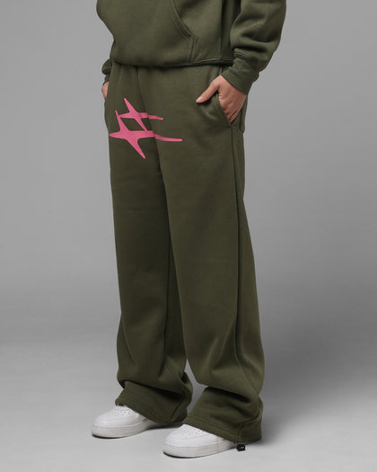 Loiter Hybrid Sweatpants Olive/Pink