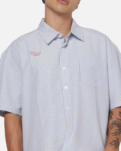 Carre District Woven Button Up Shirt Dusty Blue