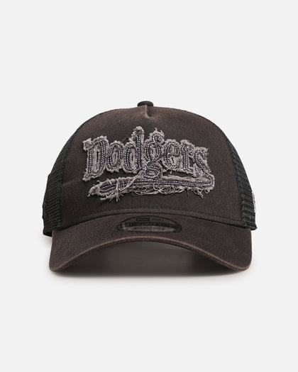 New Era Los Angeles Dodgers 'Washed Fray' 9FORTY A-Frame Trucker Snapback Washed Grey