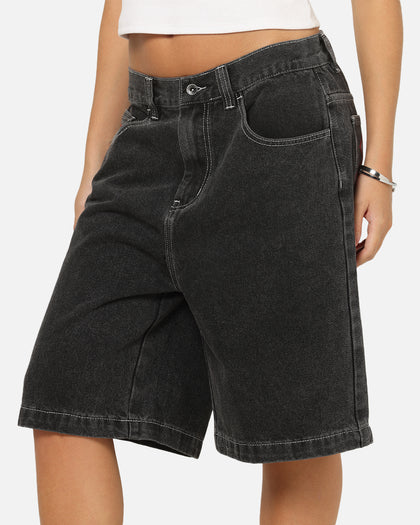X-Large 91 Star Bull Denim Shorts Washed Black
