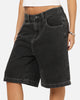 X-Large 91 Star Bull Denim Shorts Washed Black
