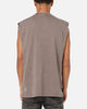 Saint Morta Script Oversized Muscle T-Shirt Washed Brown