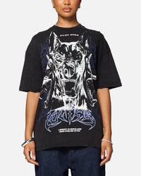 Loiter Dog Pound Vintage T-Shirt Black Acidwash
