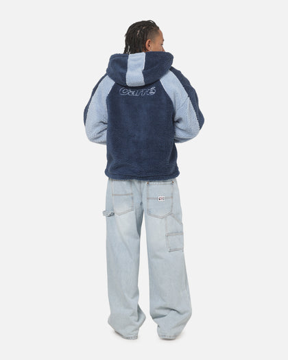 Carre Cream Sherpa Hood Zip Jacket Navy