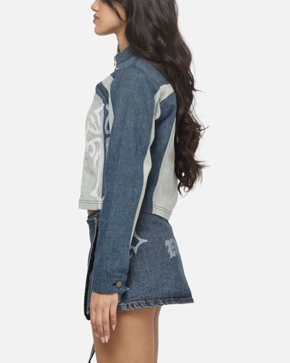 Ed Hardy Women's Crossfire Denim Jacket Mid Denim
