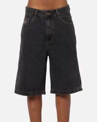 X-Large Baggy Bull Denim 91 Shorts Washed Black