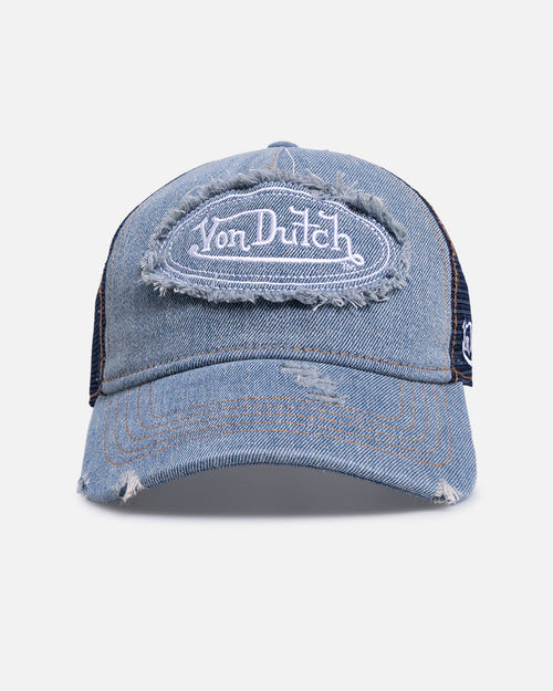 Von Dutch Destroyed Denim Trucker Strapback Denim