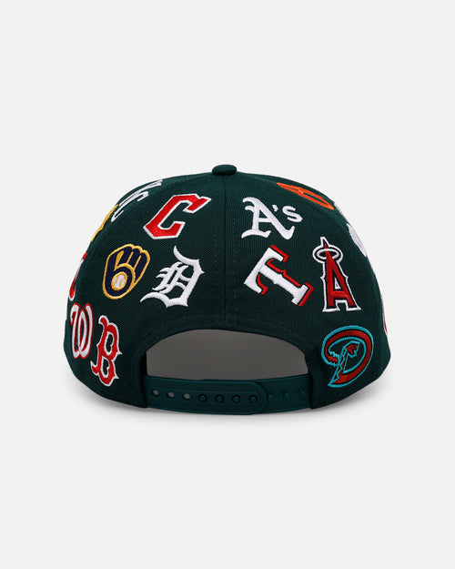 New Era MLB 'All Over Leagues' 9FORTY A-Frame Snapback Dark Green