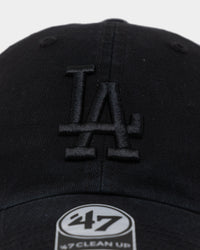 47 Brand Men's Los Angeles Dodgers Clean up Strapback Black/Black