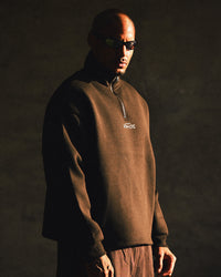 Saint Morta Athltc Quarter Zip Crewneck Black