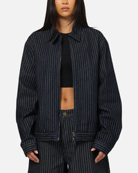 Carre Lockout Pinstripe Jacket Navy Pinstripe