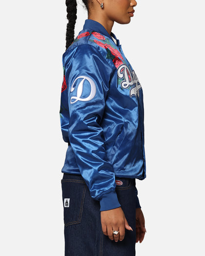 Pro Standard Los Angeles Dodgers Roses Satin Jacket Dark Blue