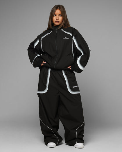 Loiter Spray Day Trackpants Black