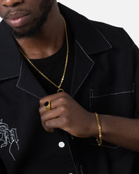 Saint Morta Onyx Round Ring Gold