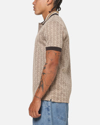 Lacoste Monogram Classic Fit Polo T-Shirt Crossiant/Cookie