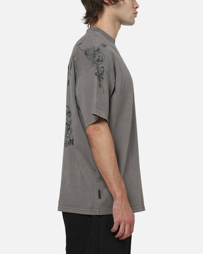 Saint Morta Heratic Boxy T-Shirt Washed Charcoal