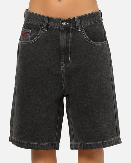 X-Large 91 Star Bull Denim Shorts Washed Black
