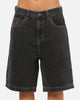 X-Large 91 Star Bull Denim Shorts Washed Black