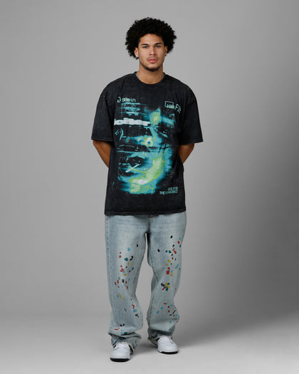 Loiter Night Crawler Drop T-Shirt Black Acidwash
