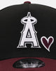 New Era Los Angeles Angels 'Burgundy Hearts' 9FORTY A-Frame Snapback Black/Maroon