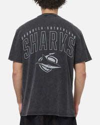 Bleacher Athletic Cronulla Sharks NRL Attrition Washed T-Shirt Black