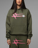 Loiter Hybrid Premium Hoodie Olive/Pink