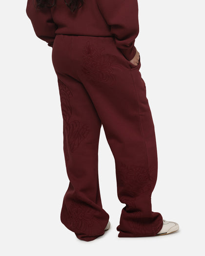 Ed Hardy Women's Tattoo Trackpants Burgundy