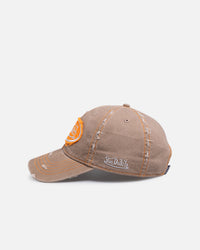 Von Dutch Contrast Distressed Zigzag Strapback Taupe/Orange