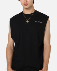 Saint Morta Scription Oversized Muscle T-Shirt Black