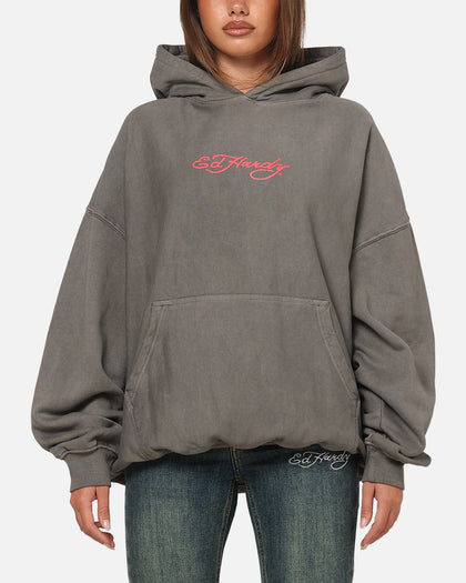 Ed Hardy Boom Hoodie Washed Charcoal