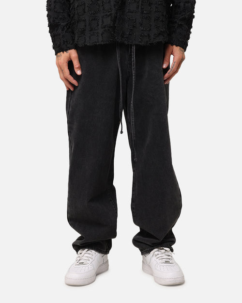 XXIII Tie Lace Baggy Jeans Black Stonewash