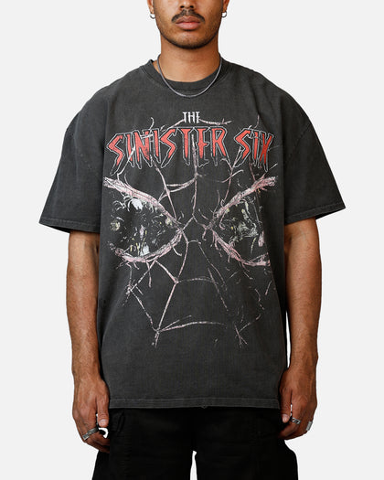 73Studio Marvel Sinister Six Through The Eyes Heavyweight T-Shirt Black Wash