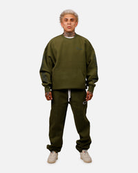 Carre Botanical Oversized Crewneck Forest Green