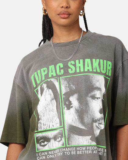 Tupac Never Change Sunfade T-Shirt Vintage Olive