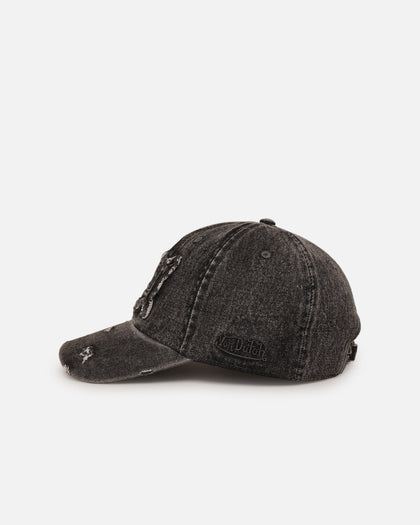 Von Dutch Washed Denim Dad Strapback Hat Washed Grey