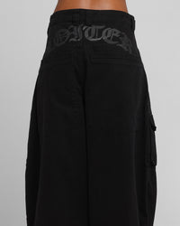 Loiter Combat Cargo Pants Washed Black