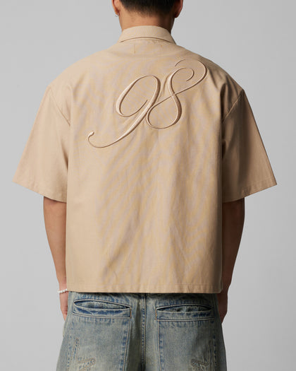 Loiter Studio Zip Shirt Oxford Tan
