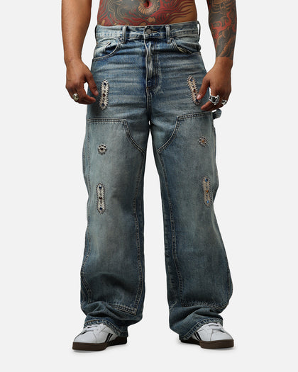 MNML Ultra Baggy Western Jewel Jeans Blue
