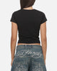 Ed Hardy Women's Side Tattoo Baby T-Shirt Black