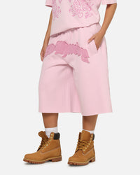 Ed Hardy Double Dragon Applique Shorts Pink