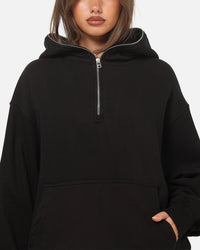 American Thrift Leisure Quarter Zip Hoodie Black